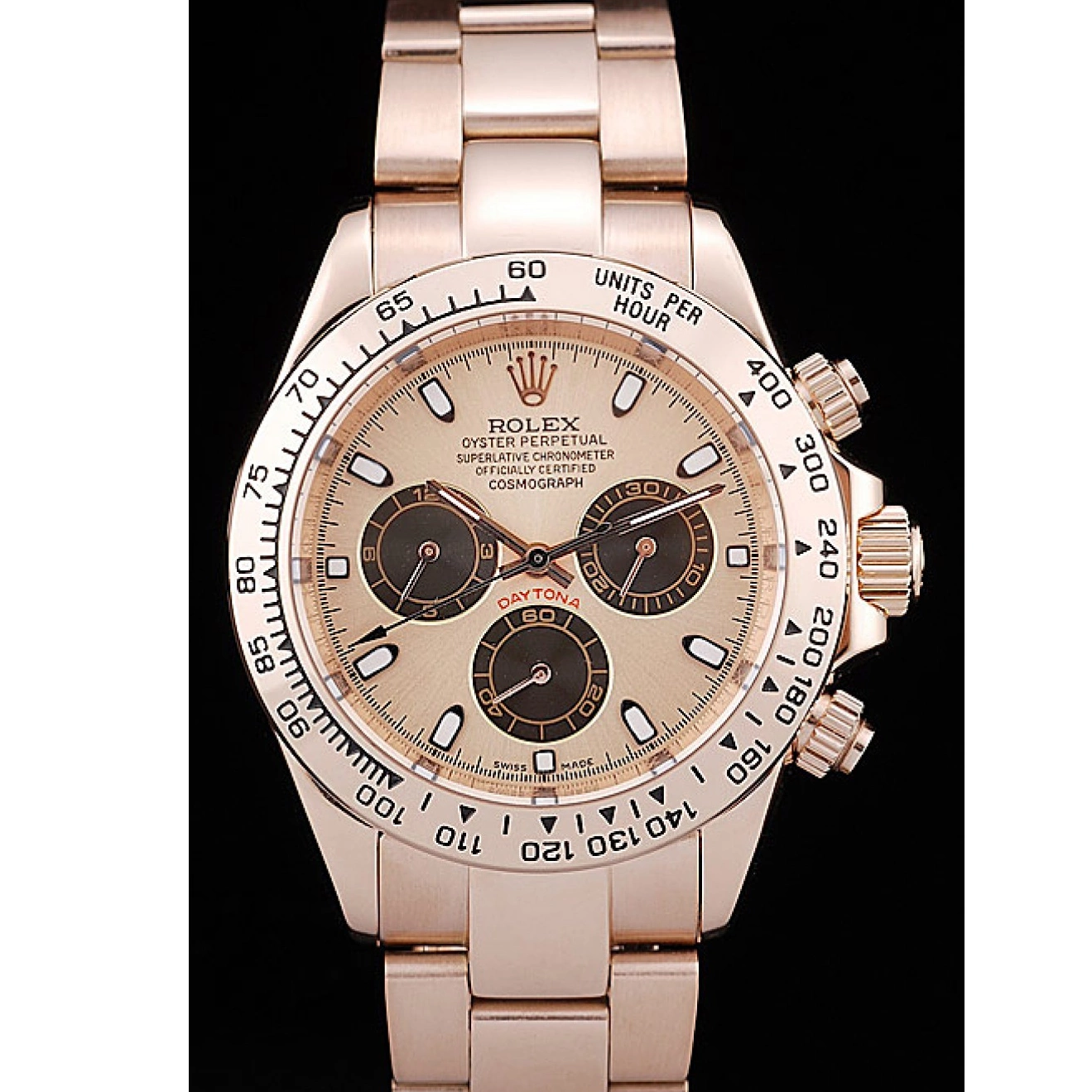 Best AAA Replica Sites Gold Daytona Dial Bezel Steel Stainless Rolex Rose Rose Plated Gold 0626